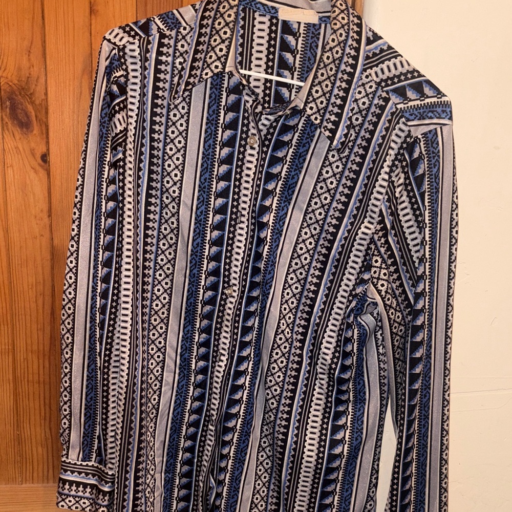 Women's Blue Patterned Shirt